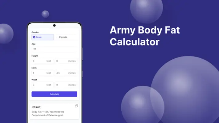 Army Body Fat Calculator android App screenshot 2